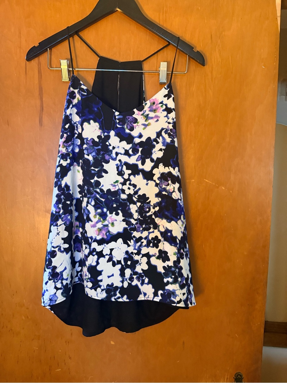 Floral Print Spaghetti Strap Tank Top, White, Black